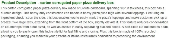 Het karton plooide document het vakje van de pizzalevering, biologisch afbreekbare hoogte - het document van de douanekraftpapier van kwaliteits Chinese voedingsmiddelen pizzapa