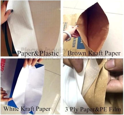OEM de geweven kwaliteit 5kg/10kg/15kg/25kg pp lamineerde de zakken van kraftpapier pape, 25 kg bloem die duidelijk kraftpapier-document gelamineerde pp w verpakken