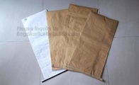 document het document van zakken in het groot Kraftpapier pp geweven zak, 25kg-Voedsel verpakkingskraftpapier document gelamineerde pp geweven zak voor verpakkingsoverzees