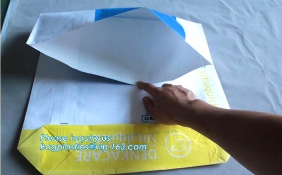 Douane Gedrukt Gemaakt Resealable Poly Bruin Kraftpapier-Document Transparante Plastiek Geweven Verpakkende Zakken, Kraftpapier-document pp geweven lami