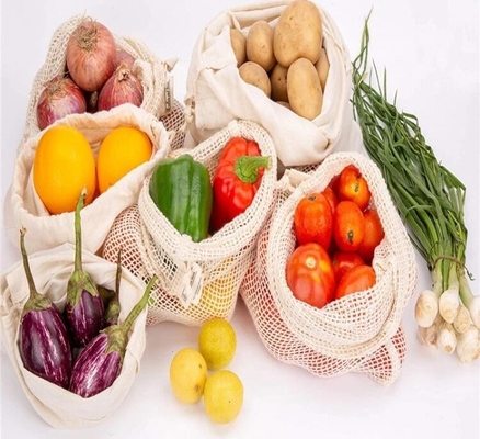 Het rekupereerbare Katoen Mesh String Grocery Bag Shopper van Wasserijfibc Jumbozakken