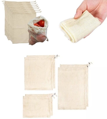 Het rekupereerbare Katoen Mesh String Grocery Bag Shopper van Wasserijfibc Jumbozakken