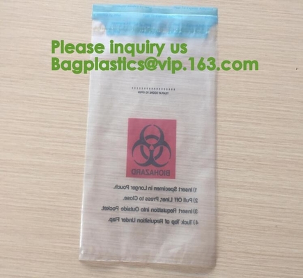 Het plastic Autoclavable Biohazard-Afval doet Milieusnijwerk Gedrukte Verpakking in zakken
