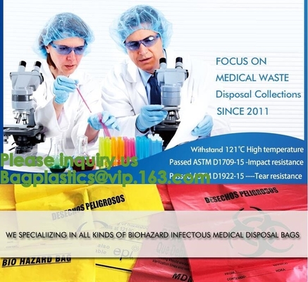 Waterdichte Autoclavable Biohazard doet Biologisch afbreekbare in zakken het Industriële afval van de Documentzak