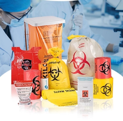 Biologisch afbreekbare Autoclavable Biohazard doet het Biologische Materiaal van het Gevaarpolytheen in zakken