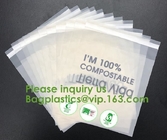 Het biologisch afbreekbare Biologisch afbreekbare Maïszetmeel van Bolsas 100% PLA doet Composteerbare Kledingstuk Verpakking met Zelfklevende Verbinding in zakken