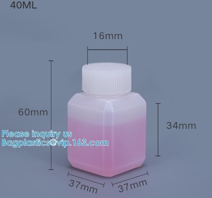 60ml aan 1000ml-Hdpe Kruik van de Roomhoney water square hdpe small van Gem Spice Cookies Powder Cosmetic van de Flessen de Vierkante Plastic Kruik