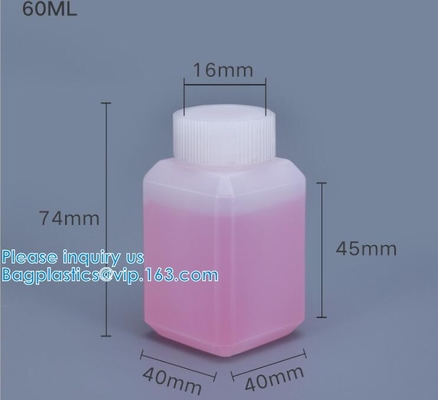 60ml aan 1000ml-Hdpe Kruik van de Roomhoney water square hdpe small van Gem Spice Cookies Powder Cosmetic van de Flessen de Vierkante Plastic Kruik