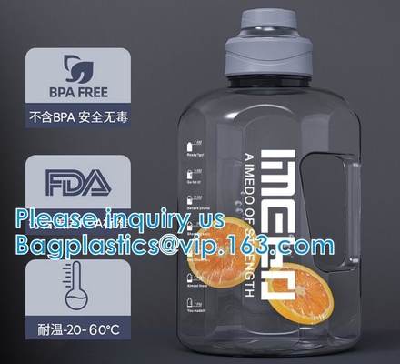 De Fitness van waterflessen van de de Kruik de Grote Capaciteit van Gymnastieksporten Fles van het eco vriendschappelijke Water Plastic met Straw Drinking