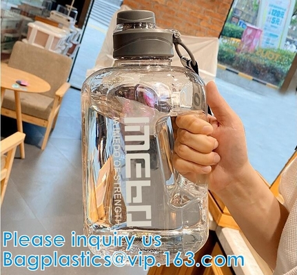 De Fitness van waterflessen van de de Kruik de Grote Capaciteit van Gymnastieksporten Fles van het eco vriendschappelijke Water Plastic met Straw Drinking