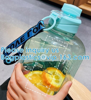 De Fitness van waterflessen van de de Kruik de Grote Capaciteit van Gymnastieksporten Fles van het eco vriendschappelijke Water Plastic met Straw Drinking