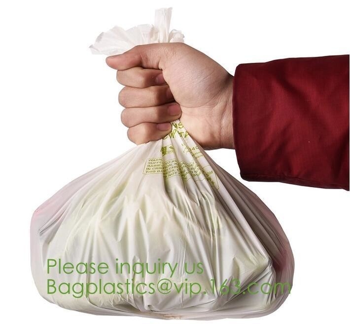 In het groot de T-shirt van de Maïszetmeel100% biologisch afbreekbare en Composteerbare Douane het Winkelen Verpakkende Zak op Broodje, bagplasticsbageas