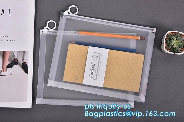 de plastic Zippered-van de de Zakken Naadloze Schuif van EnvelopZip lockkk Waterdichte pp Zak van de de Sluitingsopslag voor A4-Document, Tijdschrift, Memorandum
