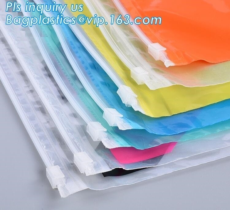 Het kledingstuk EVA Frosty Slider Zipper Bag, Ritssluiting verzegelde van de de Zakmake-up van de Schuifhoekplaat Kosmetische het Geval Plastic Waterdichte Zakken, pit