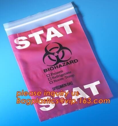 Het bioharzard-Specimen doet/de Medische Zak van Afvalbiohazards/Medische Afvalverwijdering, Aangepast Biohazard-Specimen Medisch Laboratorium in zakken