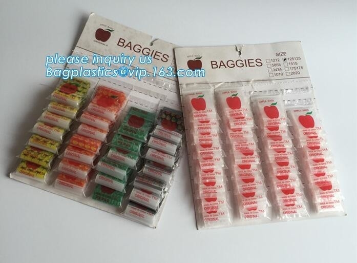 1515 minizakken van appelZip lockkk, appel baggies drukten miniZip lockkk-zak met verschillende grootte van de leverancier van China, minigrip