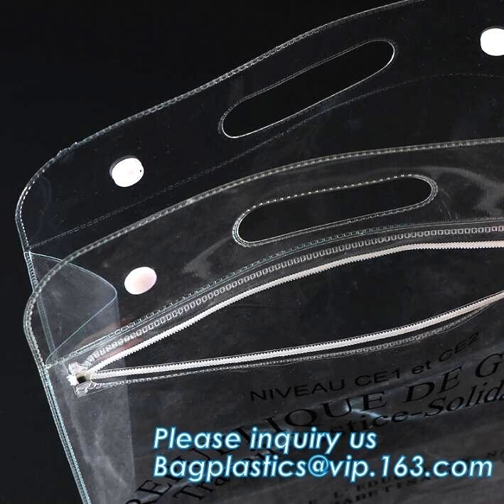 Vinylpvc-Ritssluitings Op zwaar werk berekende Duidelijke Plastic Zakken met Handvatten, de Milieuvriendelijke Duidelijke pvc-Zak van het Wijnijs/pvc-het ijszak van de wijngift