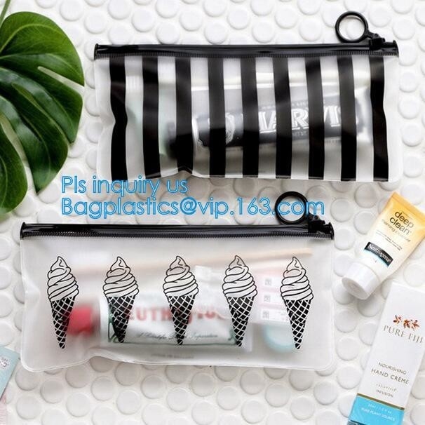 Transprent de schuifzak van pvc voor verpakkingsondergoed, Berijpte Zip lockkk-de hangerzak van zakeva PVC voor kleren, de vorstdrawstrin van EVA