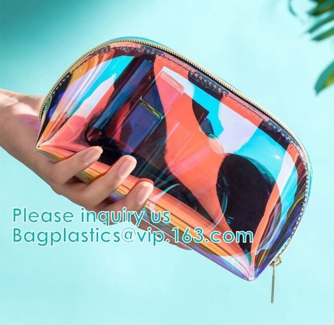 Holografische de Reis Kosmetische Zak van de Ecoschoonheid, van de Laser Duidelijke Transparante Vrouwen van pvc van de Make-upzak de Holografische Kosmetische handige Zak