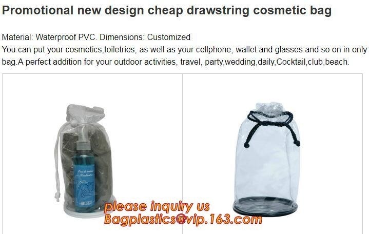 de vinyl drawstring zakken van de organzagift, de kosmetische duidelijke vinylzakken van pvc Drawstring, Drawstring-Zak voor Gift Verpakking, Eva, tp