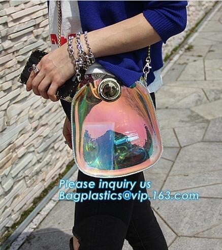 regelbare de totalisatorzak van pvc van schouderriemvrouwen nylon, van de de Schouderzak DIY van pvc van het de Zomerstrand de Duidelijke Transparante Koppeling Tote Bag