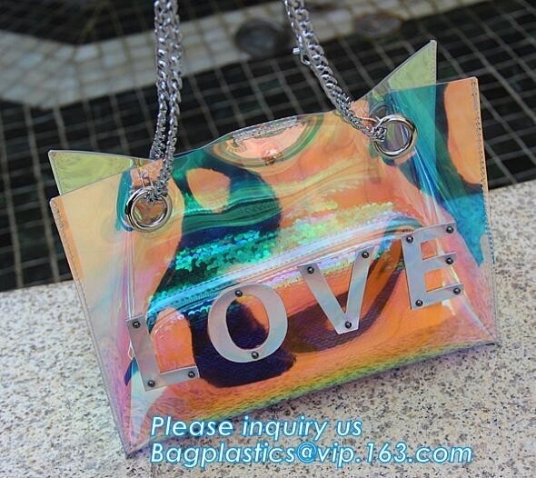 De Zak Vinylpvc Transparant Klein Tote Handbags Shopping Shoulder Bags, zak van het de schouderstrand van pvc de waterdichte, pa van het de zomerstrand