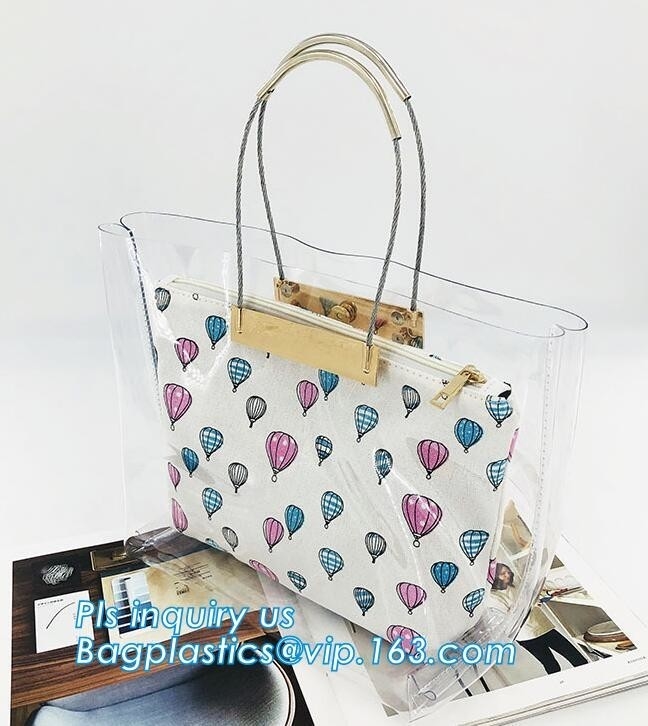 duidelijke pvc-van de het handvathandtas van de zakring de tienerhandtas, de handtas van het de zaksuikergoed van pvc Jelly Tote, strandhandtas, handvatdrager, zak