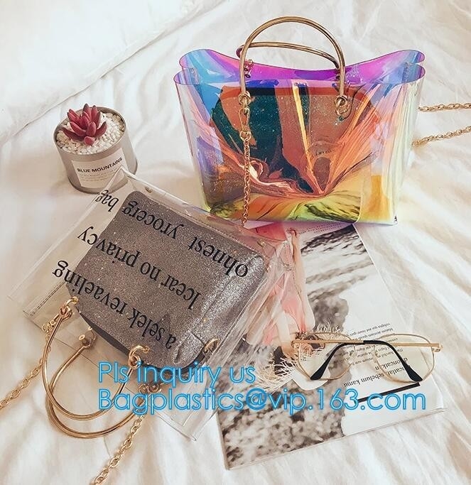 Pvc-de de schouderzak van de Vrije tijdszak, sporten doet, Transparant Tote Bag Clear Shoulder Bag, Economisch lichtgewichtpvc-reisla in zakken