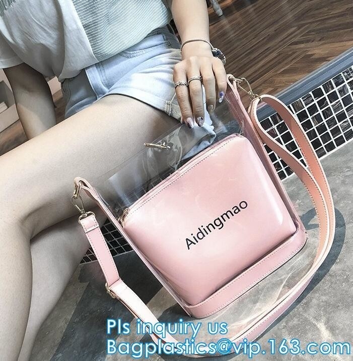 Van de handtas de Transparante pvc van maniervrouwen zak van de het Strand enige schouder Duidelijke, vrouwenhandtas, pvc-de zak van de de vrouwentotalisator van handtasdames