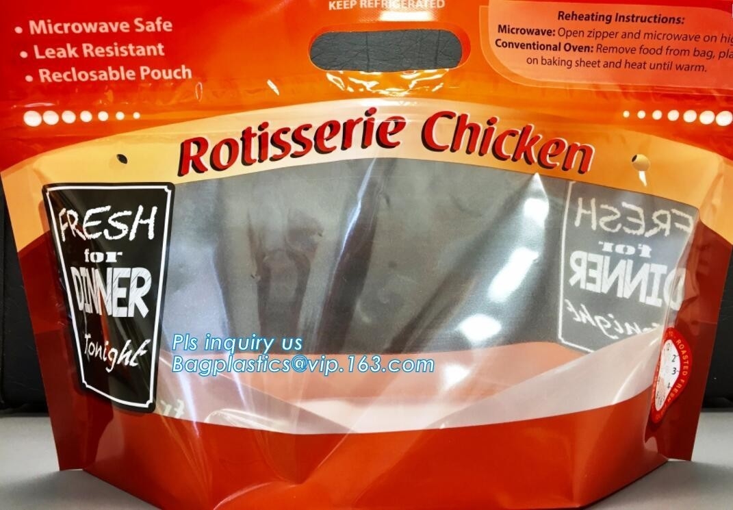 De hete Delicatessenwinkel doet Kippentribune op zakzak in zakken, matte transparante bevroren kippenbopp/cpp verpakkende zak, Hete Kippenzak