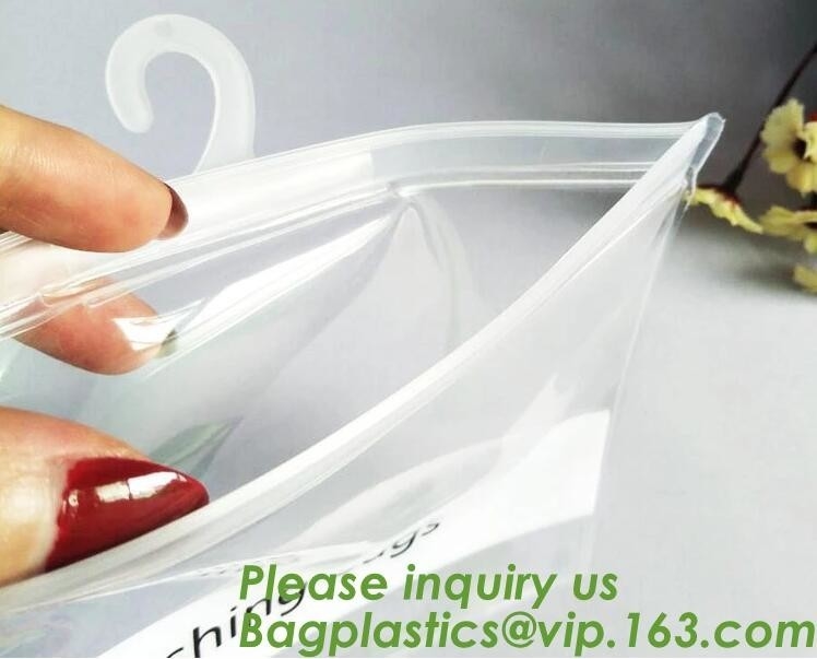 hangerzak met ritssluiting op de hoogste, Berijpte Zip lockkk-de hangerzak van zakeva PVC voor kleren, de vorst drawstring zak van EVA, Froste