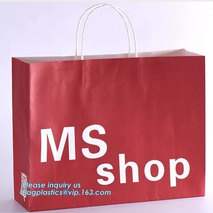 Luxe Gerecycleerde Druklogo shopping pack custom paper-Zak het Winkelen Zak met Embleem, de Bandgift van het Dragerlint het Winkelen Pap