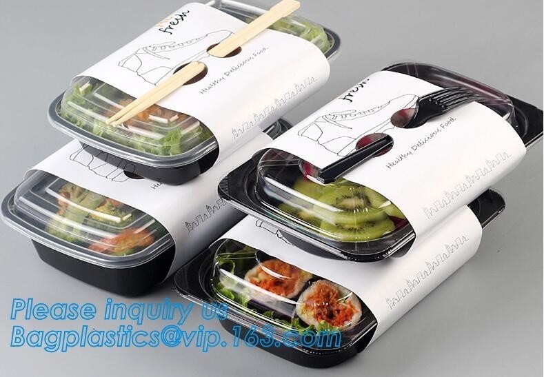 Beschikbare plastic het voedselcontainer 3 van pp compartimentencontainers/prep containers van de van de bentodoos/maaltijd, het vierkant van voedselcontainers