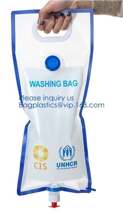 van de het Waterfles van 5L BPA Vrije Opvouwbare Vouwbare plastic het Waterzak voor Promotie/het Kamperen/het Beklimmen/Picnic/BARBECUE-bageasepak