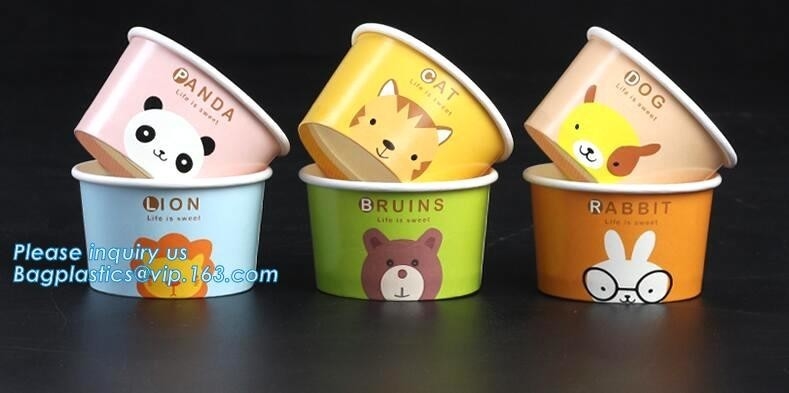 Biologisch afbreekbare gelatodocument kop 7oz die, Bovenkant beschikbare document koppen voor roomijs, hete het document van het verkooproomijs kopbagease verkopen