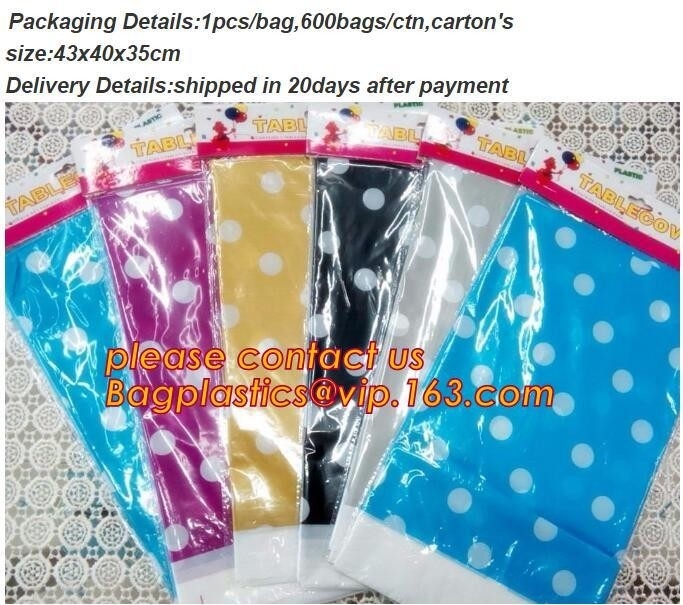 IN HET GROOT BESCHIKBARE PE GEDRUKTE DE LIJSTdoek VAN DE STIPPENpartij, LIJSTdekking, 1PCS/BAG, 600BAGS/CTN, SEIZOENGEBONDEN VERPAKKING TPU EV