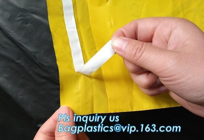 De zak van de Adhensiveband, zelfverbinding bagsYellow/de rode/zwarte zak/de voering van het biohazard besmettelijke/medische afval met drawcord/drawstring