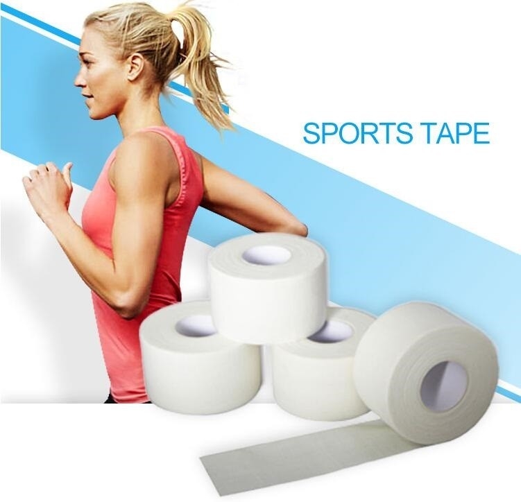 Zinkoxide In te ademen Katoenen Zelfklevende Sportenband, de witte van de katoenen band Met hoge weerstand sportzigzag, witte katoenen sport pre