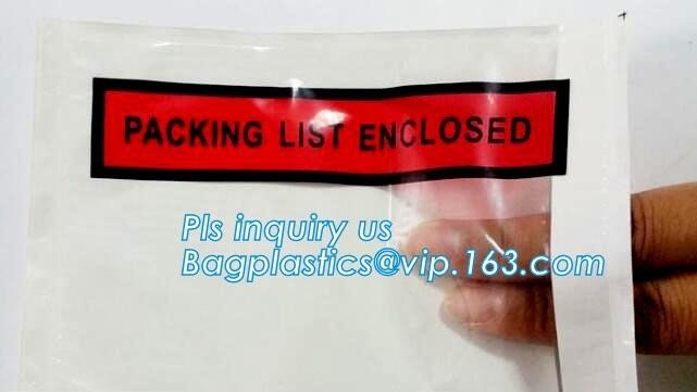 Pp filmen 178*140mm de rekening ingesloten enveloppen van de verpakkingslijst, DHL Verschepende zakken voor ontvangstbewijs, A4-grootte plastic verpakking lis