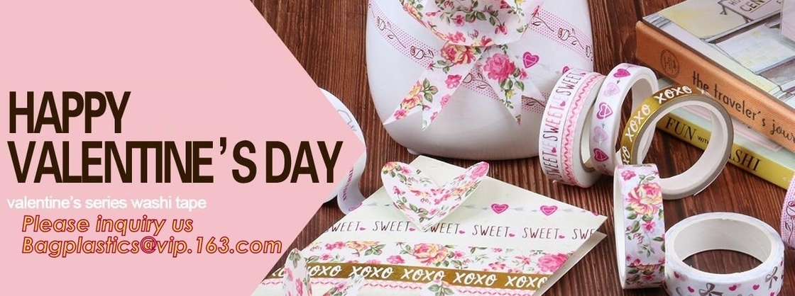 De BAND van de de DAGreeks WASHI van GELUKKIG VALENTINE, van de de Bloemwalvis van Dia3.7cm Dierlijke van de de Bandagenda van Washi van het de Fotoalbum Decoratieve de Banddiy Pa