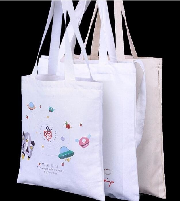 recycleer het winkelen promotieembleem gedrukte standaard de totalisatorzak van het groottecanvas, standaardgrootte het winkelen zak, de totalisator van de canvaszak, fabri