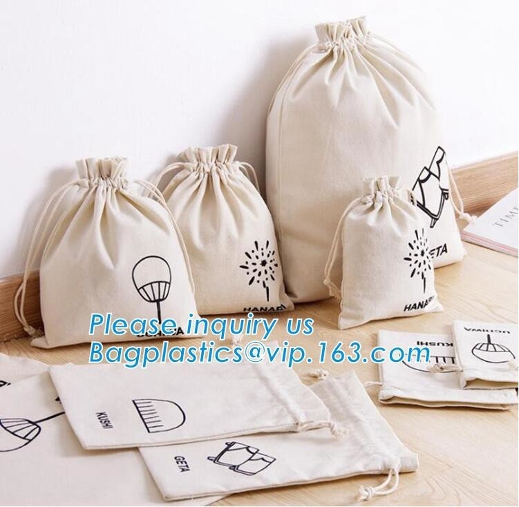 OEM de Organische Katoenen Zak van Drawstring, katoenen van het de drukcanvas van Eco van het Douaneontwerp Vriendschappelijke drawstring zak, de Zak van Mousselinedrawstring