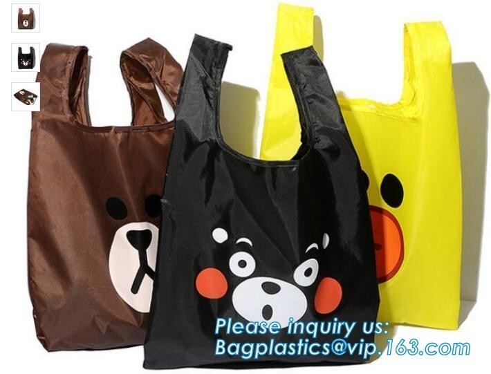 Polyester Goedkope Nylon Vouwbare het Winkelen Zak, de polyester van het Douaneontwerp 190T vouwbare het winkelen zak met zakbagease bagpac