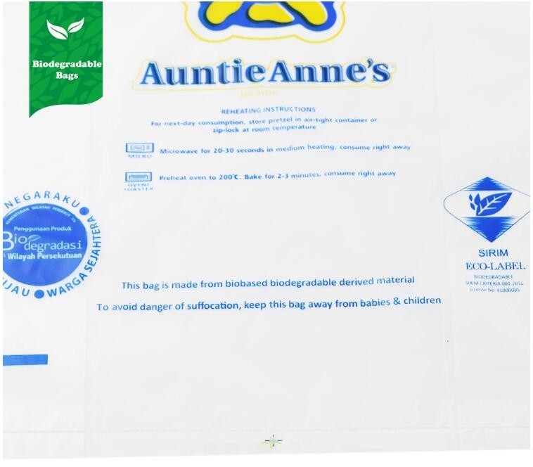 De installatie van het douaneontwerp baseerde composteerbare biologisch afbreekbare HDPE zachte lijnhandvat plastic het winkelen zak, handvat p van de flexi het zachte lijn