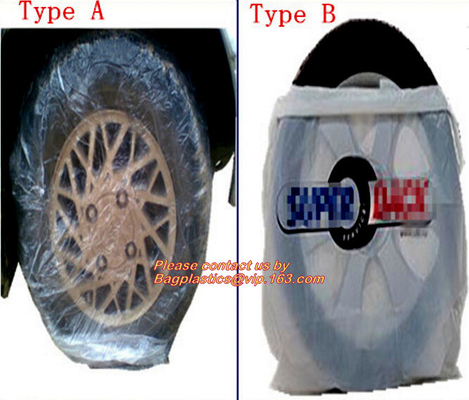 Heavy Duty Wheel Masker Tire Storage Bag , Disposable Tyre Bag On Roll Tire Storage