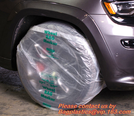 Heavy Duty Wheel Masker Tire Storage Bag , Disposable Tyre Bag On Roll Tire Storage